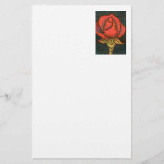 "Rosebud" Floral Stationery (Front)