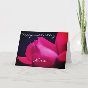 Rosebud Flower Personalized Birthday Card