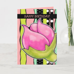 Rosebud Joy colour Birthday Card