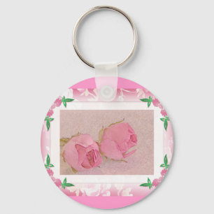 Rosebud Keychain...Wedding Favor Key Ring