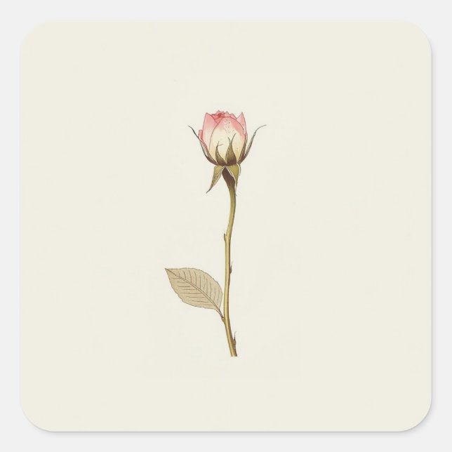 Rosebud of Possibilities artwork Square Sticker (Front)