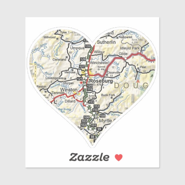 Roseburg Oregon Map (Sheet)