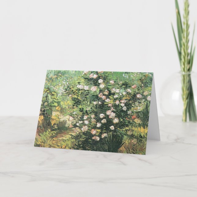 Rosebush in Blossom by Vincent van Gogh Card (Front)
