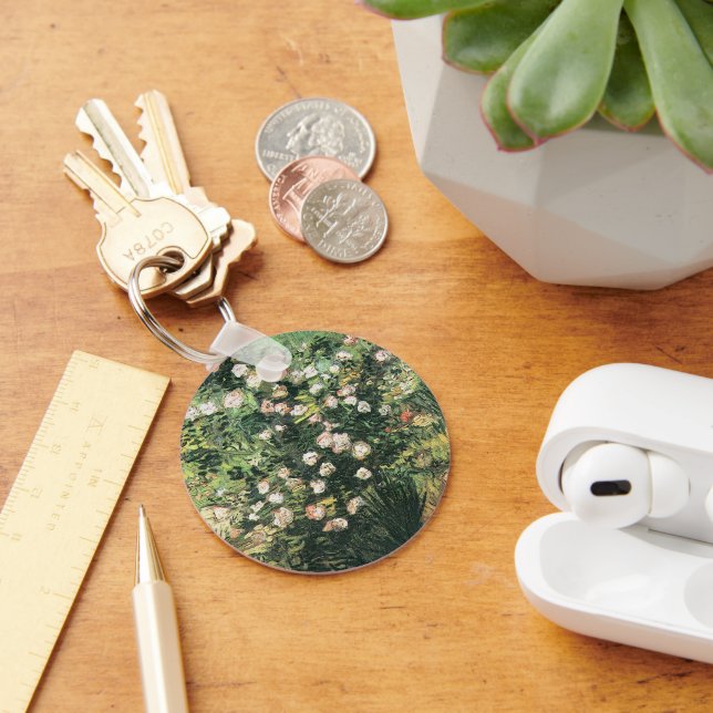 Rosebush in Blossom by Vincent van Gogh Key Ring (Desk)