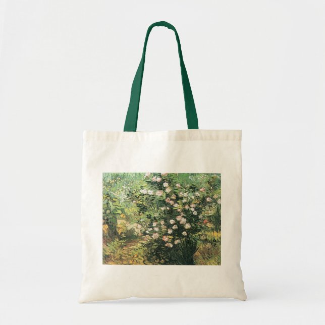 Rosebush in Blossom by Vincent van Gogh Tote Bag (Front)