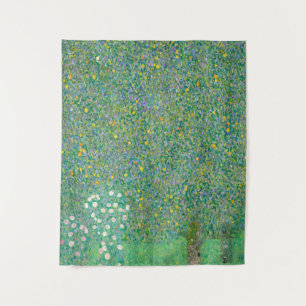 Rosebushes under the Trees, 1905 by Gustav Klimt Tapestry