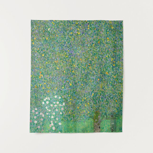 Rosebushes under the Trees, 1905 by Gustav Klimt Tapestry (Front)