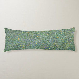 Rosebushes under the trees - Gustav Klimt Body Cushion