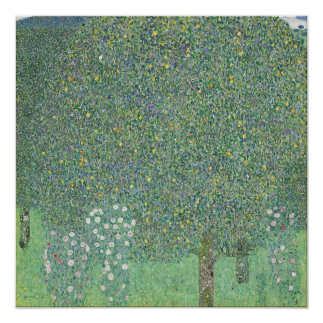 Rosebushes under the trees - Gustav Klimt Poster (Front)