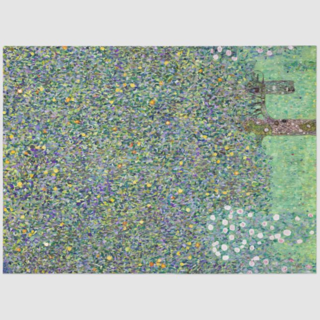 Rosebushes Under The Trees, Gustav Klimt Tissue Paper (Front)
