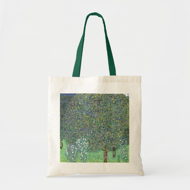 Rosebushes Under The Trees, Gustav Klimt Tote Bag (Front)