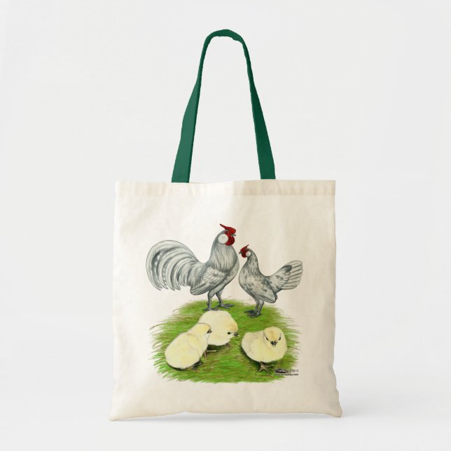 Rosecomb Bantams and Chicks Tote Bag (Front)
