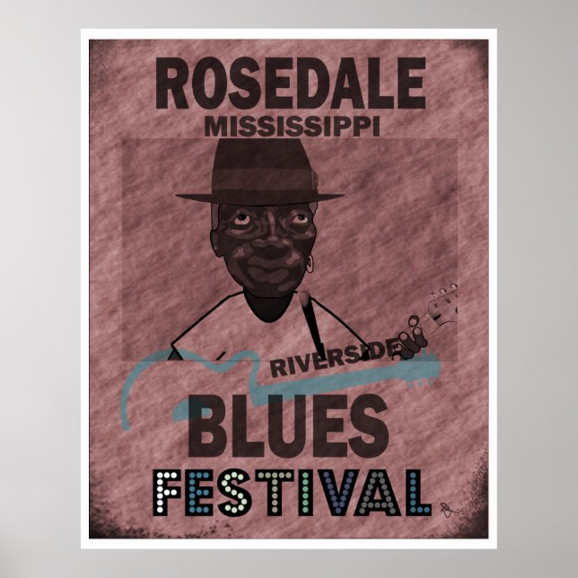 Rosedale Mississippi Blues Festival Guitar Poster (Front)