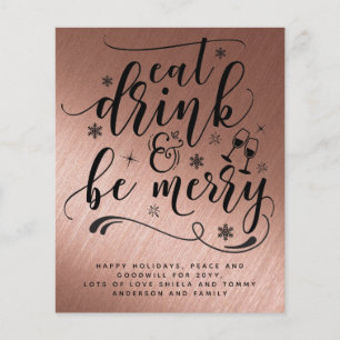 ROSEGOLD Christmas  Eat Drink Be Merry Typography