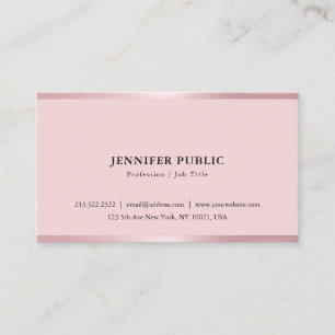 Rosegold Colour Minimalist Modern Elegant Simple Business Card