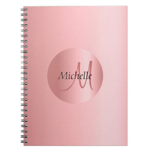 Rosegold Elegant Monogram Modern Template Notebook