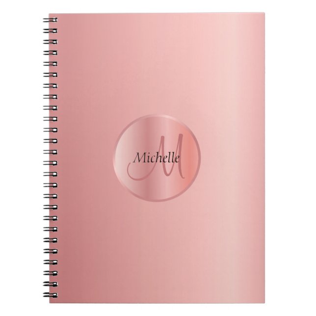 Rosegold Elegant Template Monogrammed Notebook (Front)
