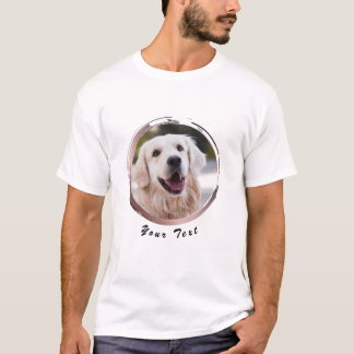 RoseGold Frame Personalised Dog Photo T-Shirt