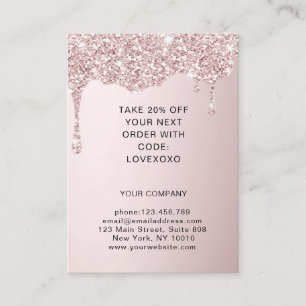 Rosegold Glitter Discount Card