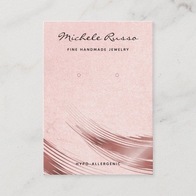 Rosegold Handmade QR Code Jewellery Display Cards (Front)