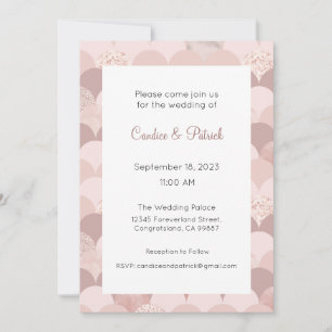 Rosegold Invitation, Wedding Invitation, Pink Gold Invitation