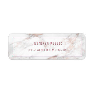 Rosegold Marble Modern Template Return Address Label