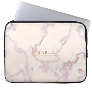 Rosegold marble texture no.2 laptop sleeve