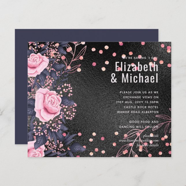 Rosegold Metallic WEDDING Glitter Look (Front/Back)