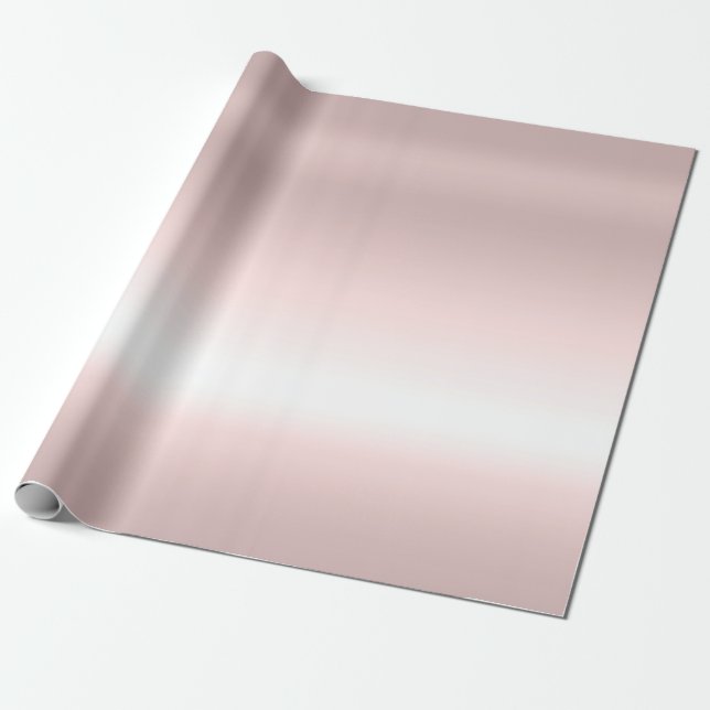 Rosegold Modern Elegant Metallic Look Rose Gold Wrapping Paper (Unrolled)