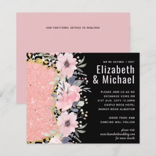 Rosegold WEDDING Girly Pink Floral Glitter Glam