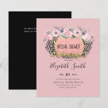 Rosegold WEDDING Girly Pink Floral Glitter Glam
