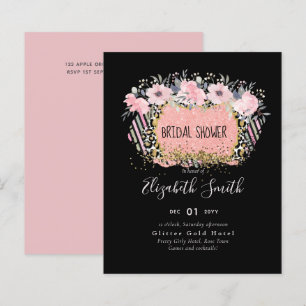 Rosegold WEDDING Girly Pink Floral Glitter Glam