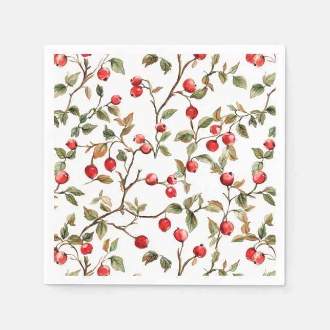 Rosehip braches pattern napkin (Front)