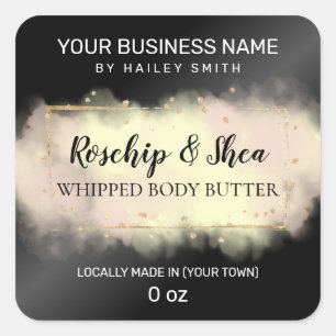 Rosehip Shea Black Pastel Pink Whipped Body Butter Square Sticker