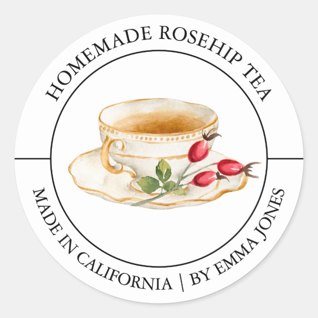 Rosehip Tea Modern label (Front)