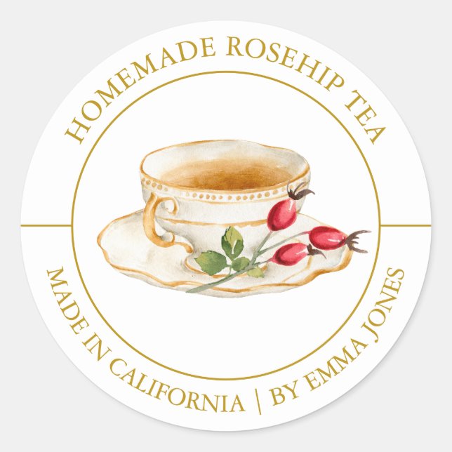 Rosehip Tea Modern label (Front)