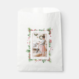 Rosehips & Holly Berries Christmas Greenery Photo Favour Bag