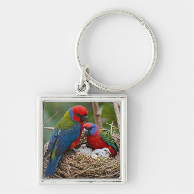 Rosella Birds Key Ring (Front)