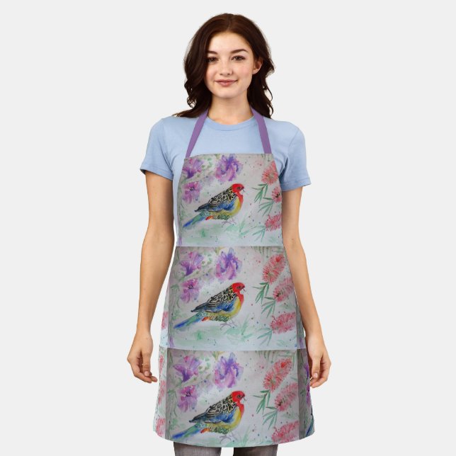 Rosella Parrot Australian Bird Birds Art Apron (Worn)