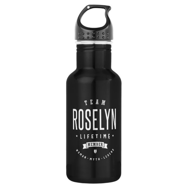 Roselyn Personalised Name Birthday 532 Ml Water Bottle (Front)