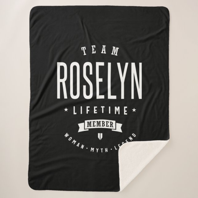 Roselyn Personalised Name Birthday Sherpa Blanket (Front)