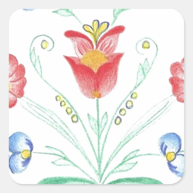 Rosemaling by Neeter Square Sticker (Front)