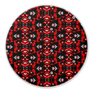 Rosemaling Norwegian Folk Art Ceramic Knob