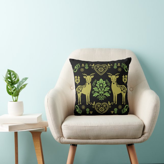 Rosemaling Norwegian Folk Art Cushion (Chair)