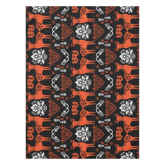 Rosemaling Norwegian Folk Art Tablecloth (Front)