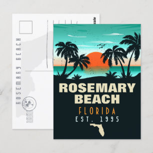 Rosemary Beach Florida Vintage Retro Sunset 80s Postcard