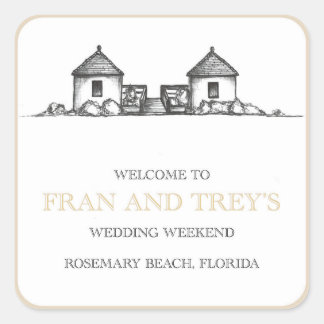 Rosemary Beach wedding stickers