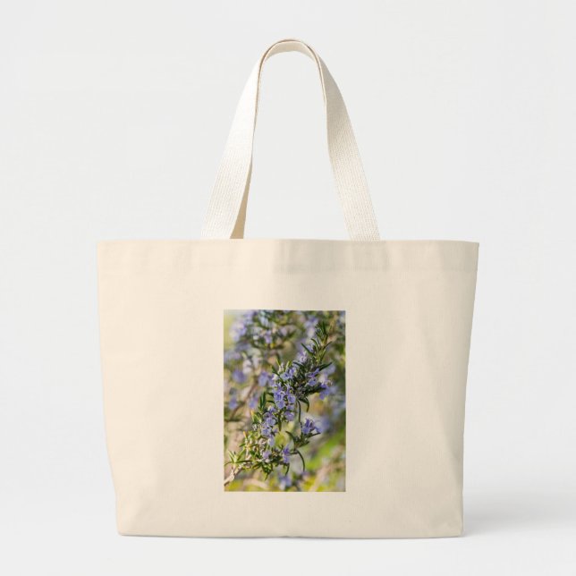 Rosemary blossom in spring macro large tote bag (Front)