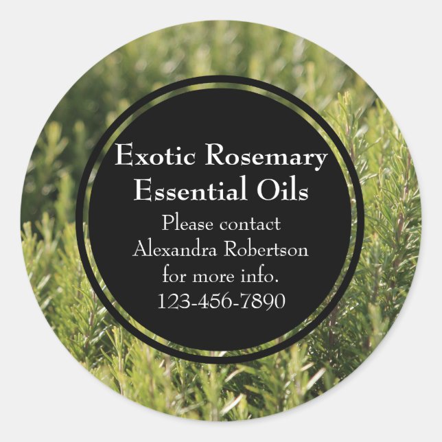 Rosemary Essential Oil Business Bottle Label (Front)