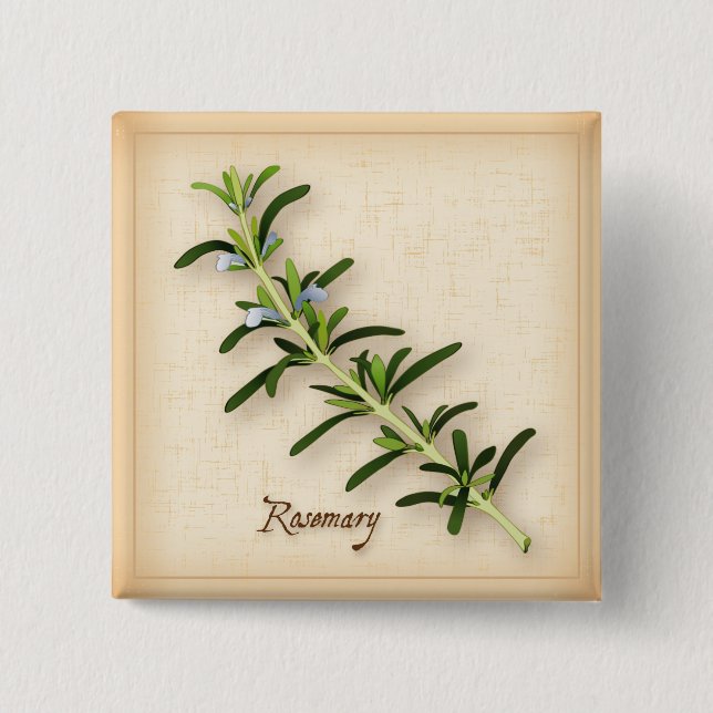 Rosemary Herb 15 Cm Square Badge (Front)